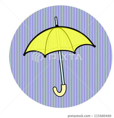 Illustration of an umbrella with a circular frame Illustration of an umbrella with a circular frame 115880480