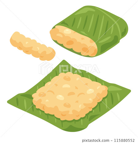 Tempeh wrapped in banana leaves 115880552