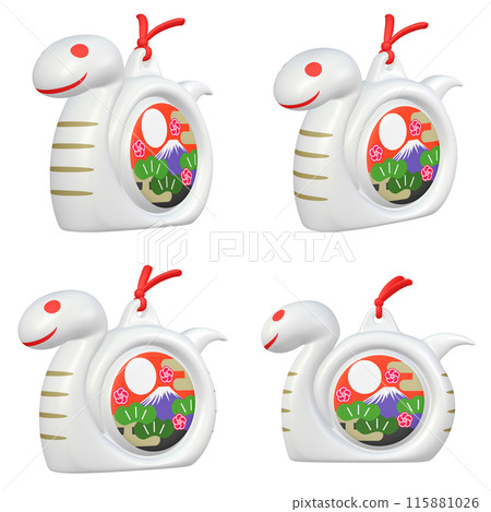 New Year's card illustration material: Zodiac Year of the Snake Snake figurine (1) White cut four-piece set New Year's card illustration material: Zodiac Year of the Snake Snake figurine (1) White cut four-piece set 115881026
