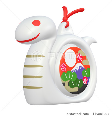 New Year's card illustration material: Zodiac Year of the Snake Snake figurine (1_1) White New Year's card illustration material: Zodiac Year of the Snake Snake figurine (1_1) White 115881027