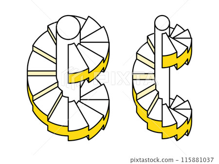 螺旋樓梯的簡單線條畫圖 螺旋樓梯的簡單線條畫圖 115881037