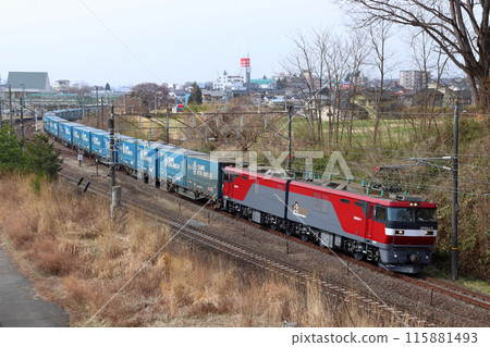 Freight train on the Tohoku Main Line: Toyota Longpath Express (Fukushima Prefecture) 115881493