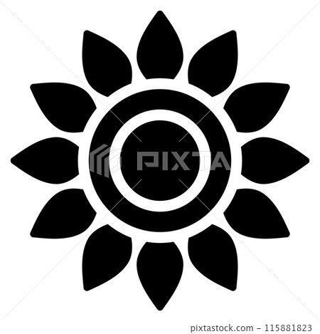 簡單的花圖標向日葵 簡單的花圖標向日葵 115881823