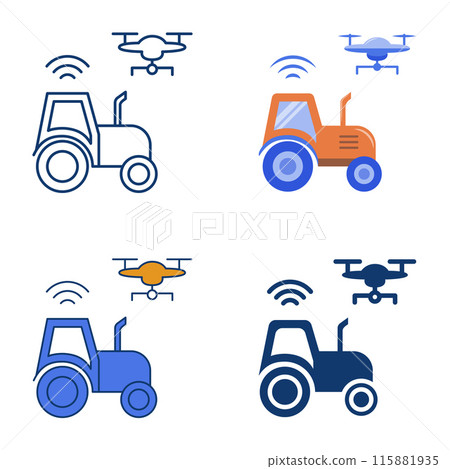 Agritech, digital farming icon set Agritech, digital farming icon set 115881935