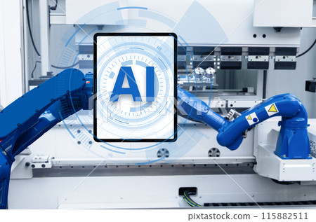 Robot with text AI - symbol of artificial intelligence 115882511