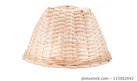 Woven bamboo basket isolated on white background 115882642