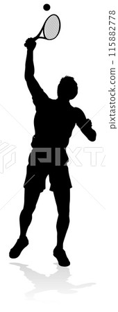 Tennis Player Man Sports Person Silhouette Tennis Player Man Sports Person Silhouette 115882778