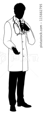Doctor Man Medical Silhouette Healthcare Person Doctor Man Medical Silhouette Healthcare Person 115882795