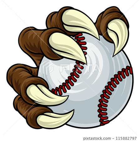 Baseball Ball Claw Cartoon Monster Animal Hand Baseball Ball Claw Cartoon Monster Animal Hand 115882797