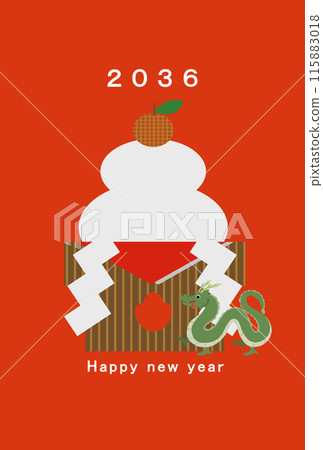 2036 Dragon Year New Year's card template 2036 Dragon Year New Year's card template 115883018