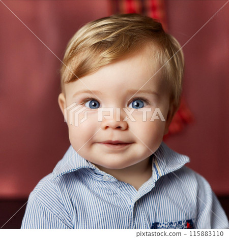 Studio Portrait of Cute Toddler Boy 115883110