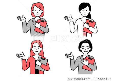 Set of female business people (information) Set of female business people (information) 115883192
