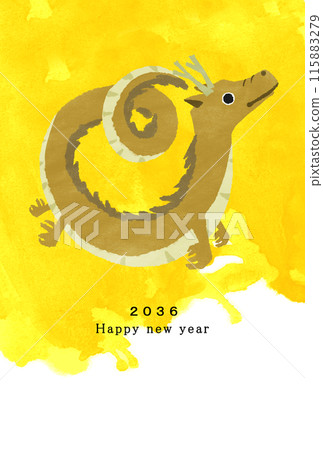 2036年龍年新年賀卡模板 115883279