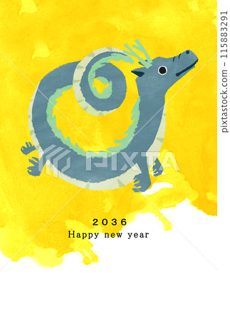 2036年龍年新年賀卡模板 2036年龍年新年賀卡模板 115883291