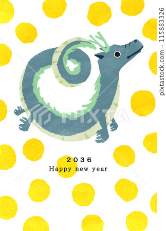 2036 Dragon Year New Year's card template 115883326