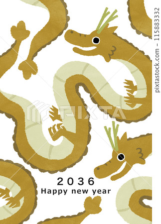 2036年龍年新年賀卡模板 115883332