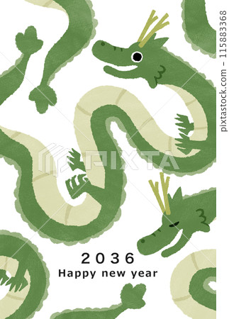 2036年龍年新年賀卡模板 115883368