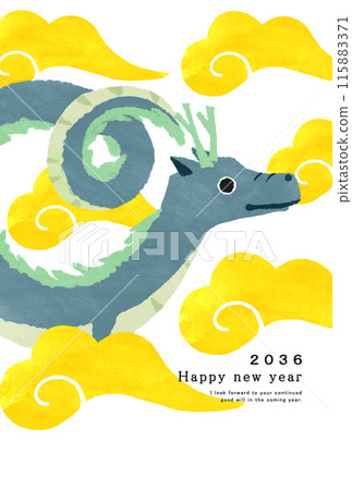 2036 Dragon Year New Year's card template 2036 Dragon Year New Year's card template 115883371