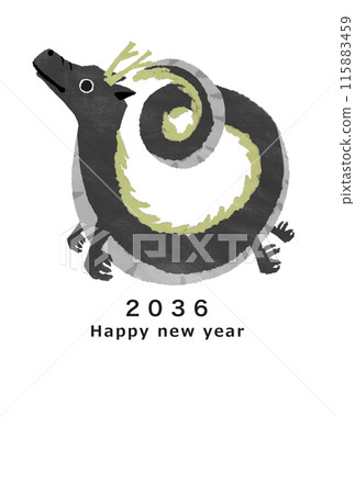 2036年龍年新年賀卡模板 2036年龍年新年賀卡模板 115883459