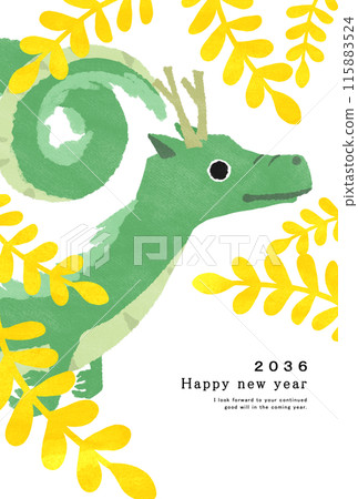 2036 Dragon Year New Year's card template 2036 Dragon Year New Year's card template 115883524