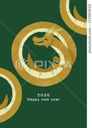 2036年龍年新年賀卡模板 2036年龍年新年賀卡模板 115883619