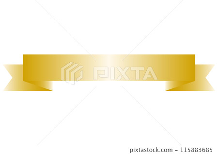 Gold ribbon illustration - Stock Illustration [115883685] - PIXTA