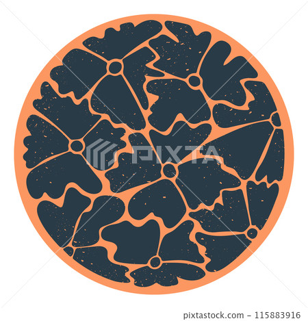 Vintage psychedelic abstract floral composition Vintage psychedelic abstract floral composition 115883916