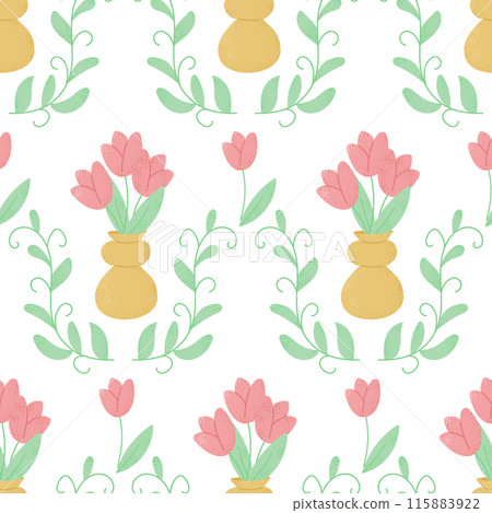 Pastel colored floral bunches seamless pattern Pastel colored floral bunches seamless pattern 115883922