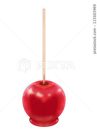紅色閃亮蘋果糖的插圖 紅色閃亮蘋果糖的插圖 115883969