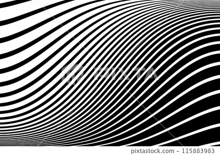 Abstract Halftone Black and White Lines Textured Background. 115883983