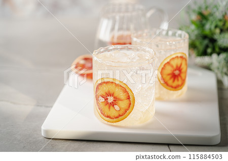 Cold water with red orange 115884503