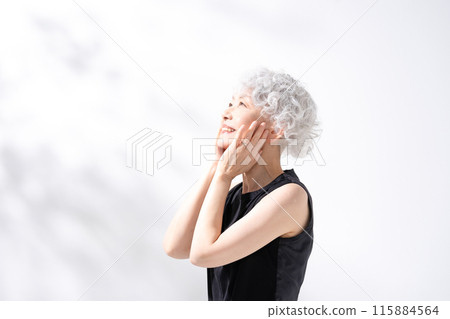 Beauty Gray Hair Woman 115884564