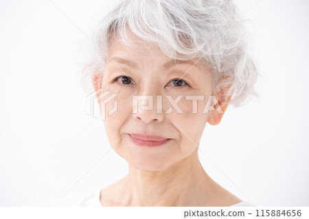 Beauty Senior women Nasolabial folds Beauty Senior women Nasolabial folds 115884656