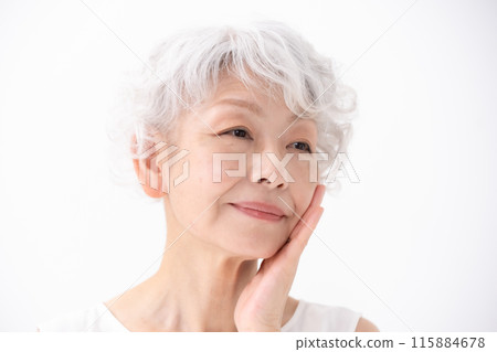 Beauty Senior women Nasolabial folds Beauty Senior women Nasolabial folds 115884678