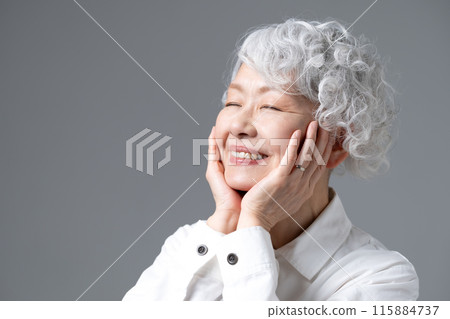 灰色頭髮的女人肖像 灰色頭髮的女人肖像 115884737