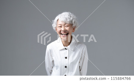 Gray-haired woman portrait 115884766