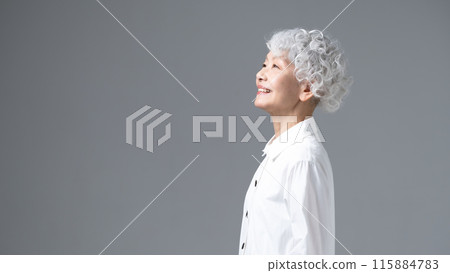 Gray-haired woman portrait 115884783