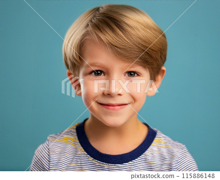 Studio Portrait of Young Smart Boy 115886148