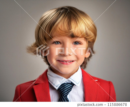 Studio Portrait of Young Smart Boy 115886678