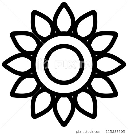 簡單的花圖標向日葵 115887305