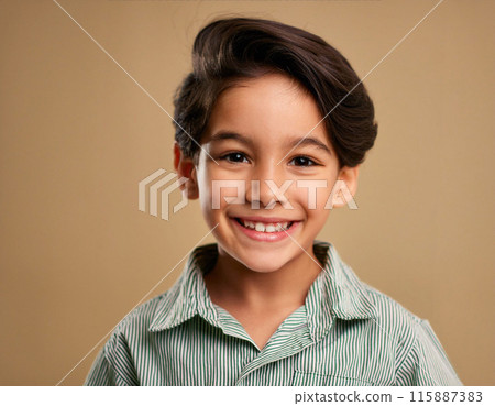 Studio Portrait of Young Smart Boy 115887383