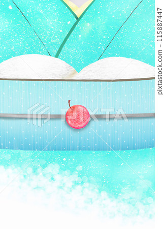 Postcard size - A refreshing cream soda illustration that resembles the color of a summer sky 115887447