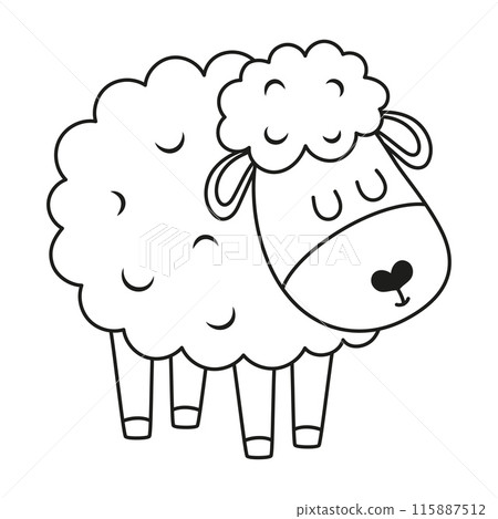 outline cute sheep isolated outline cute sheep isolated 115887512