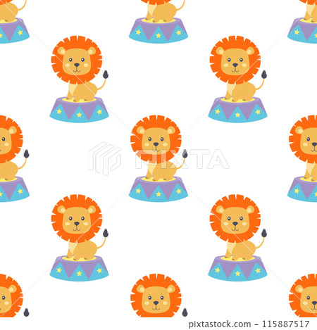 seamless pattern with circus lion seamless pattern with circus lion 115887517
