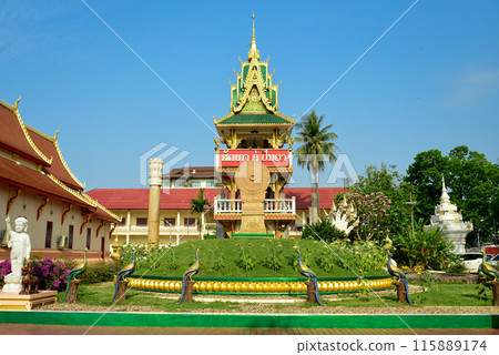 Beautiful temple scenery in Vientiane, the capital of Laos Beautiful temple scenery in Vientiane, the capital of Laos 115889174