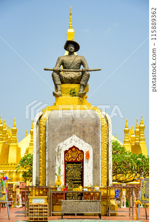 A very beautiful view of Pha That Luang in Vientiane, the capital of Laos A very beautiful view of Pha That Luang in Vientiane, the capital of Laos 115889362