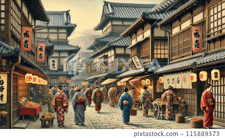 Edo period streets Edo period streets 115889373