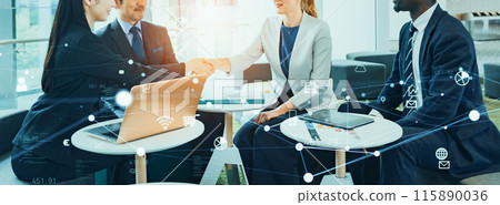 Multinational business people shaking hands and networking Multinational business people shaking hands and networking 115890036