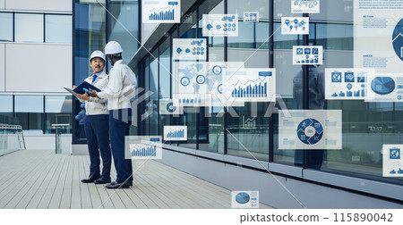 跨國工程師與數位數據會面 跨國工程師與數位數據會面 115890042