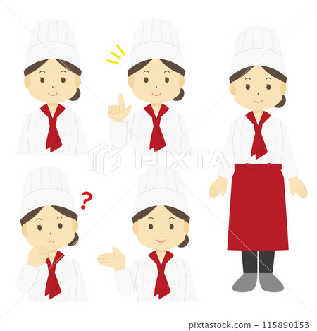 Illustration of a female pastry chef Illustration of a female pastry chef 115890153